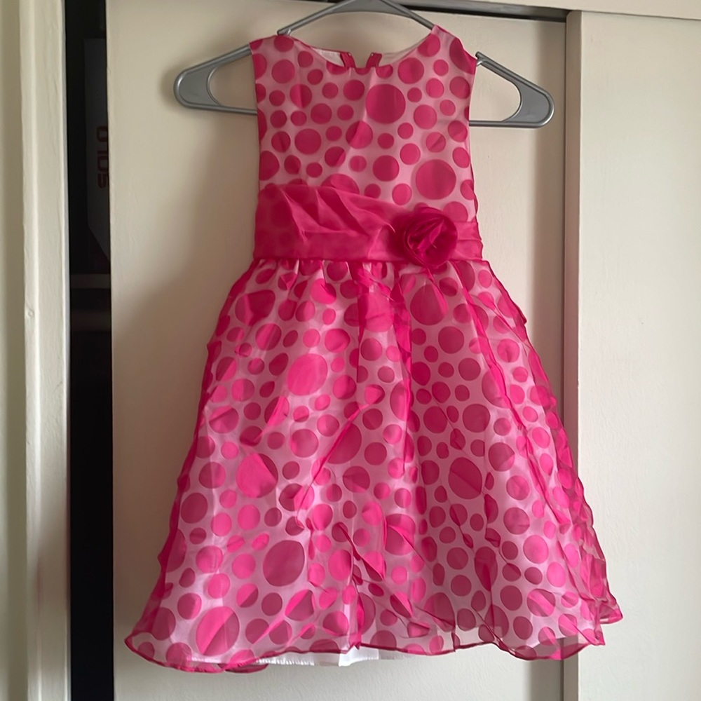 Girls pink Polka Dot Dress